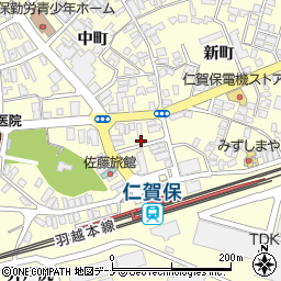 秋田県にかほ市平沢中町129周辺の地図