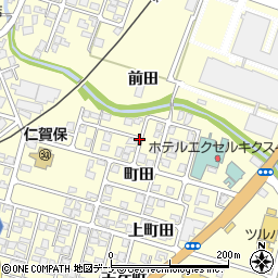 秋田県にかほ市平沢町田周辺の地図