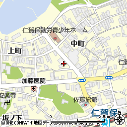 秋田県にかほ市平沢中町118周辺の地図