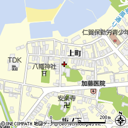 秋田県にかほ市平沢上町周辺の地図
