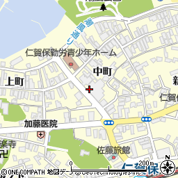 秋田県にかほ市平沢中町125周辺の地図