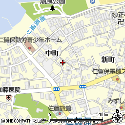 秋田県にかほ市平沢中町27周辺の地図