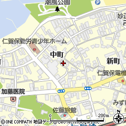 秋田県にかほ市平沢中町27-1周辺の地図
