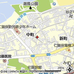 秋田県にかほ市平沢中町27-8周辺の地図