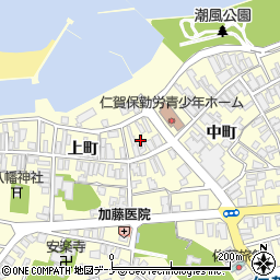 秋田県にかほ市平沢中町74周辺の地図