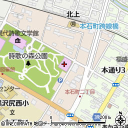 北上市民黒沢尻体育館周辺の地図