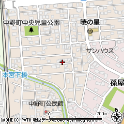 岩手県北上市中野町周辺の地図