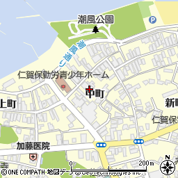 秋田県にかほ市平沢中町周辺の地図