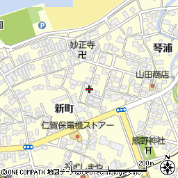 秋田県にかほ市平沢周辺の地図