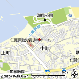 秋田県にかほ市平沢中町86周辺の地図