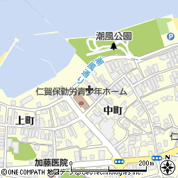 秋田県にかほ市平沢中町80周辺の地図