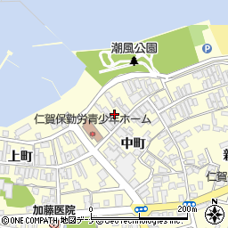 秋田県にかほ市平沢中町86-2周辺の地図