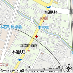 日本経済新聞　北上店周辺の地図
