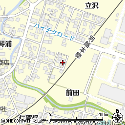 秋田県にかほ市平沢（前田）周辺の地図