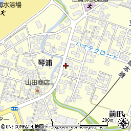 秋田県にかほ市平沢琴浦25-2周辺の地図