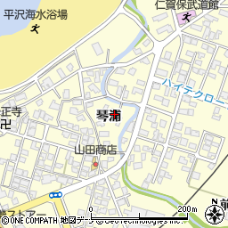 秋田県にかほ市平沢琴浦周辺の地図