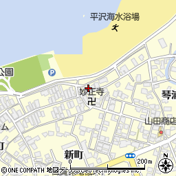 秋田県にかほ市平沢琴浦1周辺の地図