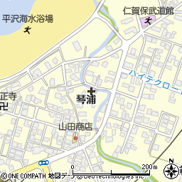 秋田県にかほ市平沢琴浦55周辺の地図