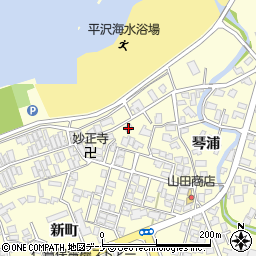 秋田県にかほ市平沢琴浦4周辺の地図