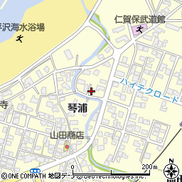 秋田県にかほ市平沢琴浦53周辺の地図