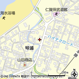 秋田県にかほ市平沢琴浦52周辺の地図