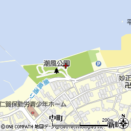 潮風公園トイレ周辺の地図