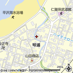 秋田県にかほ市平沢琴浦69周辺の地図