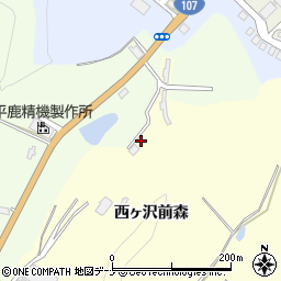 秋田県横手市平鹿町醍醐西ヶ沢前森周辺の地図