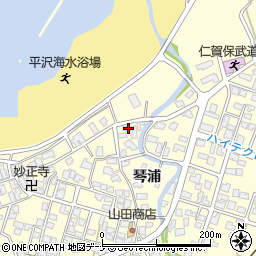 秋田県にかほ市平沢琴浦77周辺の地図