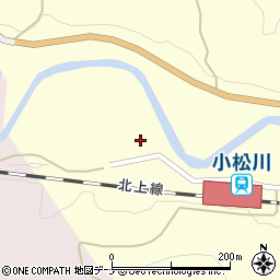 秋田県横手市山内小松川中田谷地周辺の地図