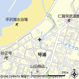 秋田県にかほ市平沢琴浦78周辺の地図
