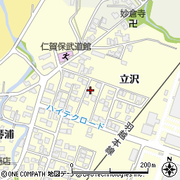 秋田県にかほ市平沢立沢周辺の地図