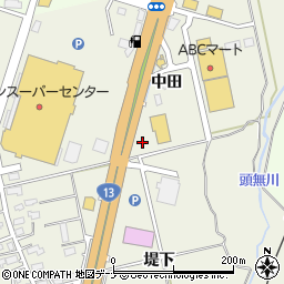 秋田県横手市婦気大堤（中田）周辺の地図