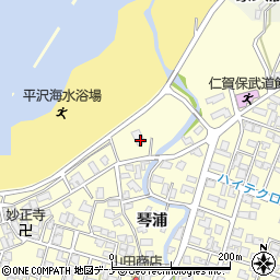 秋田県にかほ市平沢琴浦72周辺の地図