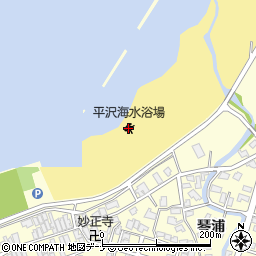 平沢海水浴場周辺の地図