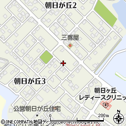 秋田県横手市朝日が丘周辺の地図