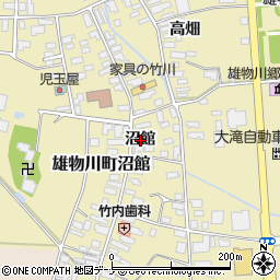 秋田県横手市雄物川町沼館（沼館）周辺の地図
