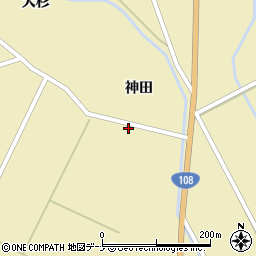 秋田県由利本荘市川西米山下414周辺の地図