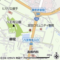秋田県横手市安田馬場188周辺の地図