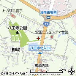 秋田県横手市安田馬場188周辺の地図