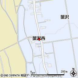 秋田県横手市平鹿町中吉田蟹沢西周辺の地図