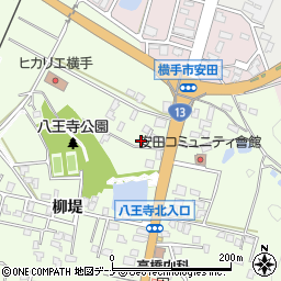 秋田県横手市安田馬場6-4周辺の地図