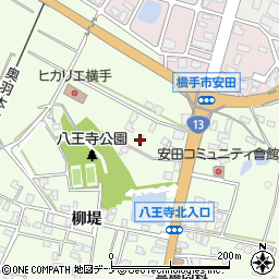 秋田県横手市安田馬場周辺の地図