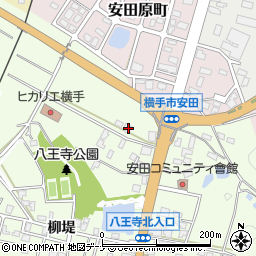 秋田県横手市安田馬場304周辺の地図