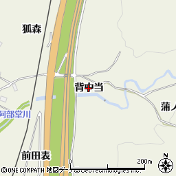 秋田県にかほ市両前寺背中当周辺の地図