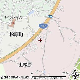 秋田県横手市前郷上松原周辺の地図