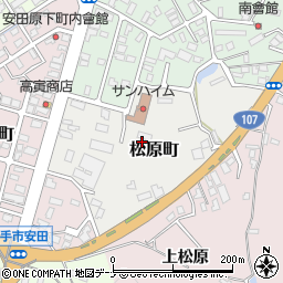 秋田県横手市松原町周辺の地図