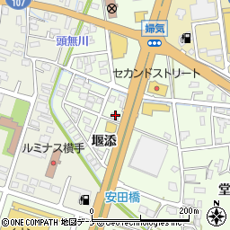 秋田県横手市安田堰添58周辺の地図