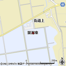 秋田県横手市平鹿町中吉田蟹沢東周辺の地図