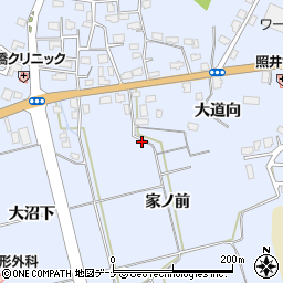 秋田県横手市赤坂（家ノ前）周辺の地図
